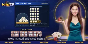 Fan Tan Win79 với đống hạt dưới chuông kính và hàng hạt cuối cho ra số dư