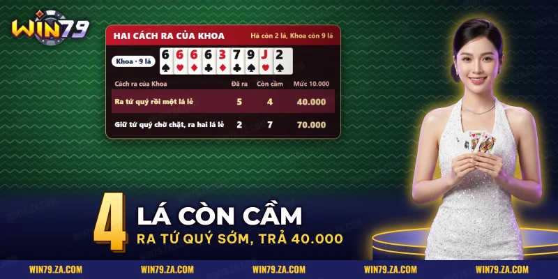 Hai cách ra bài của Khoa ở lượt cuối Tiến lên đếm lá để giảm số lá còn cầm khi đối thủ sắp hết bài