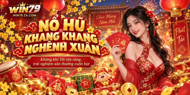 Bao lì xì, đồng tiền vàng và linh vật đón Tết trong nổ hũ Khang Khang Nghênh Xuân Win79